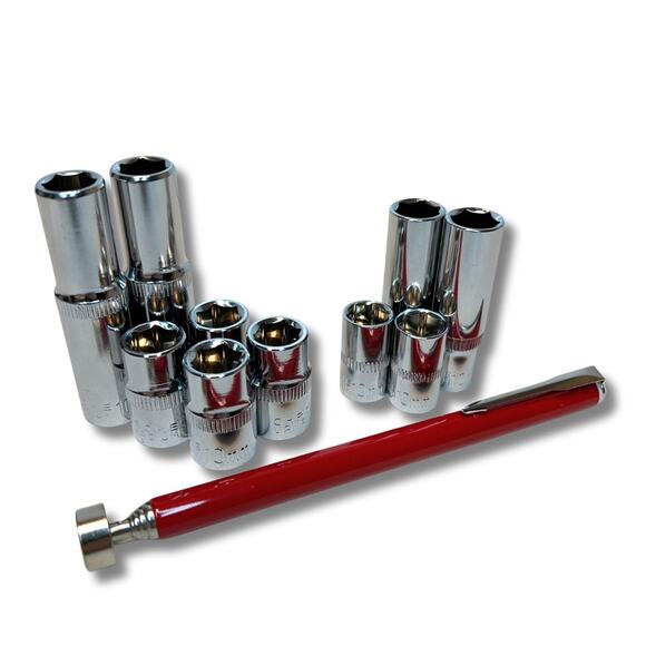 10mm Socket 10 Pcs Set 1/4" & 3/8" Multi Pack Magnetic Pick-up Tool - Picture 1 of 6